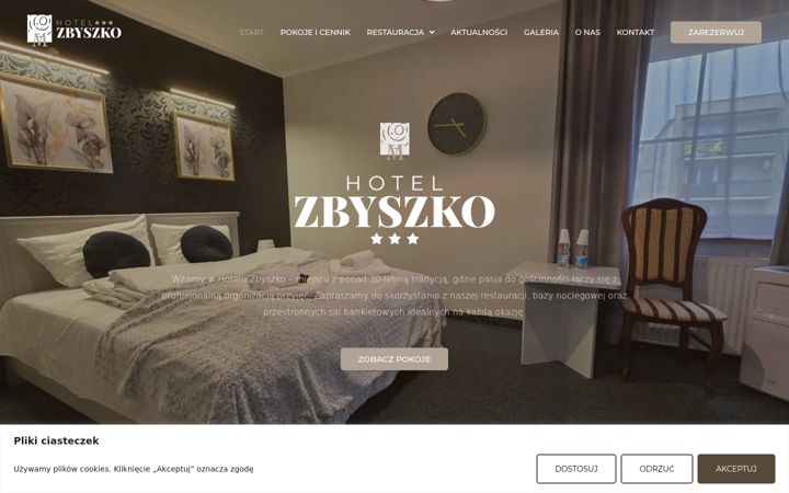 Screenshot of hotelzbyszko.com.pl