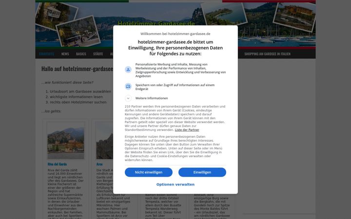 Screenshot of hotelzimmer-gardasee.de
