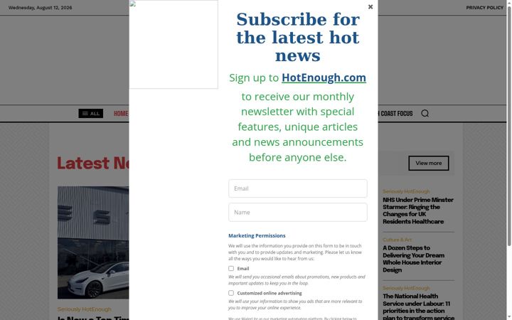 Screenshot of hotenough.com