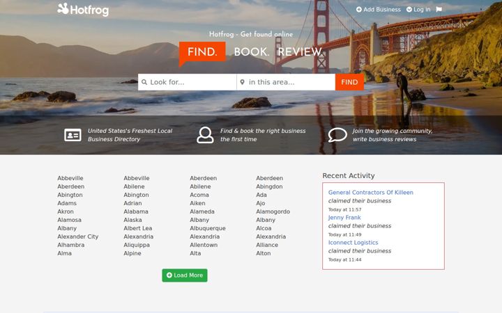 Screenshot von hotfrog.com