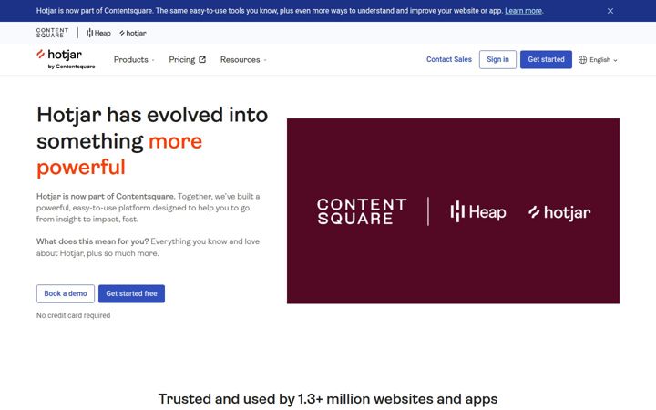 Screenshot ta' hotjar.com