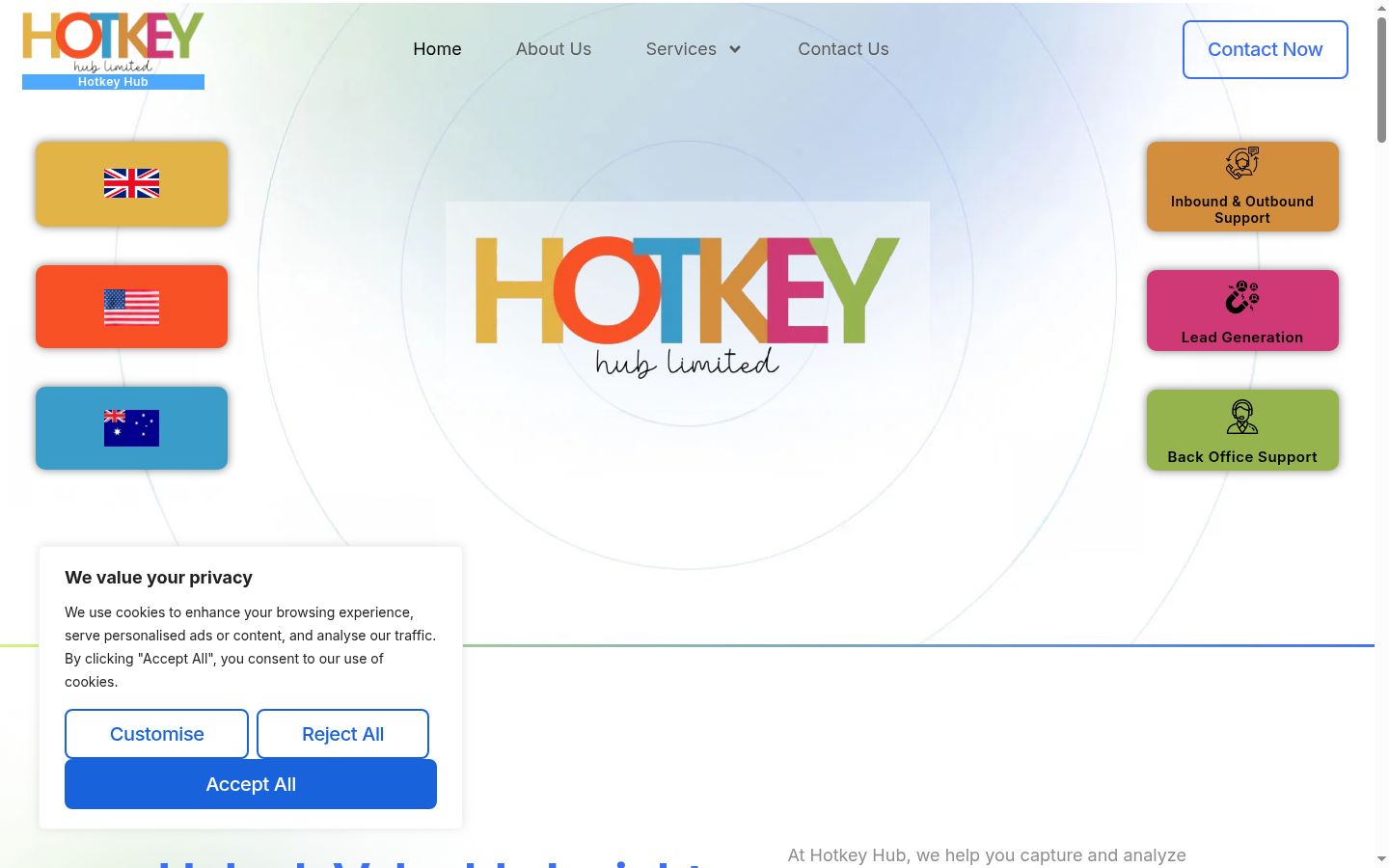 Screenshot del banner di consenso mostrato prima di qualsiasi interazione