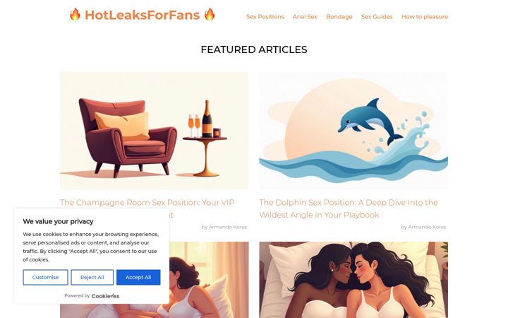 Screenshot of hotleaksforfans.com