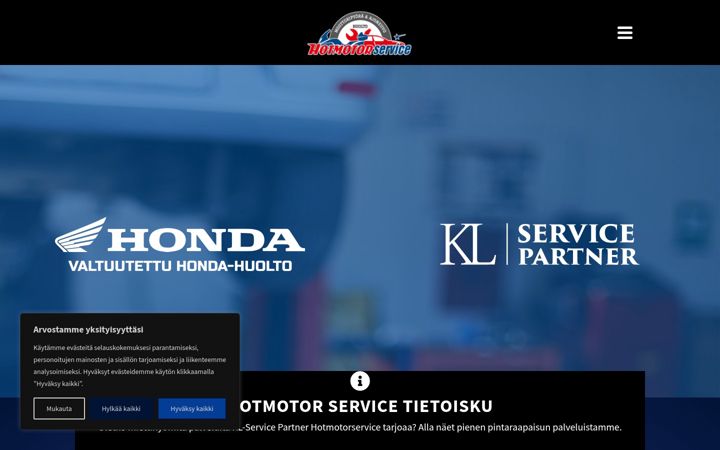 Screenshot of hotmotorservice.fi