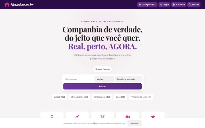 Screenshot of hotmt.com.br