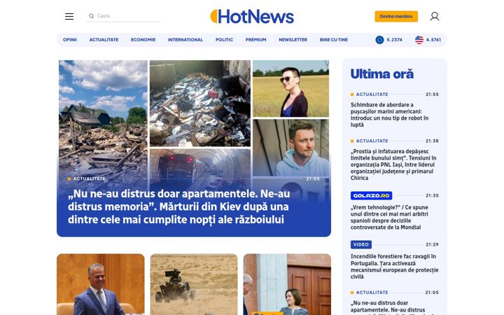 Екранна снимка на hotnews.ro