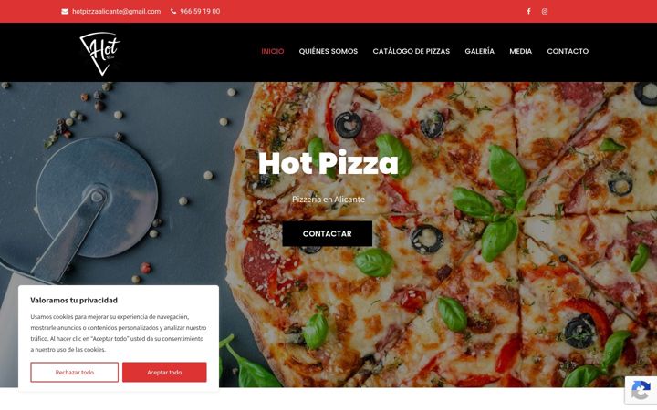 Screenshot of hotpizza.es