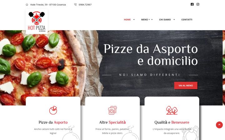 Screenshot of hotpizzadastefano.com