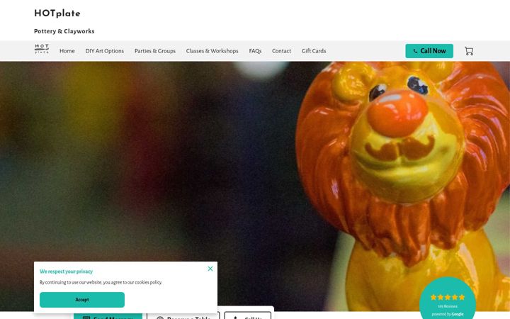Screenshot of hotplatepottery.com