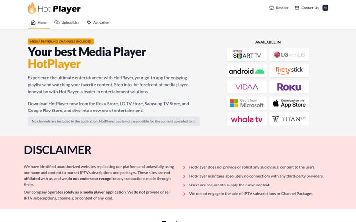 Screenshot of hotplayer.app