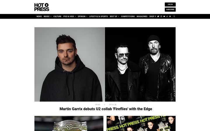 Screenshot of hotpress.com