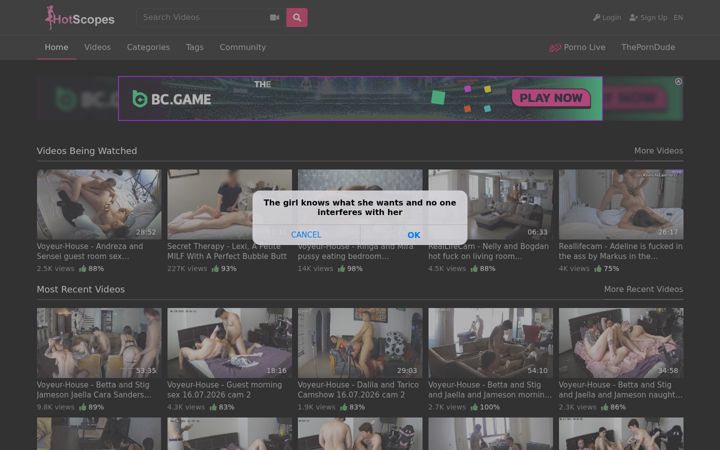 Screenshot of hotscopes.io