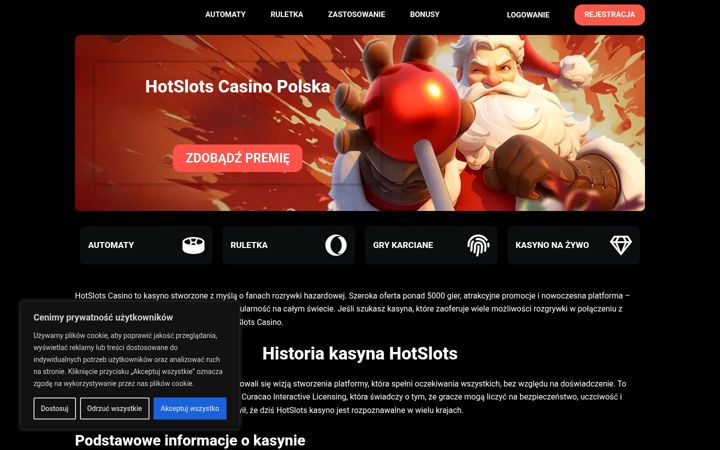 Screenshot of hotslotscasino.org.pl