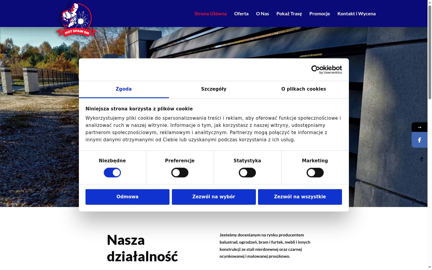 Snímek obrazovky baneru souhlasu zobrazeného před jakoukoli interakcí