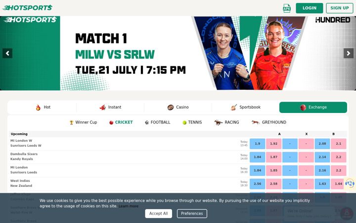 Screenshot of hotsports.com
