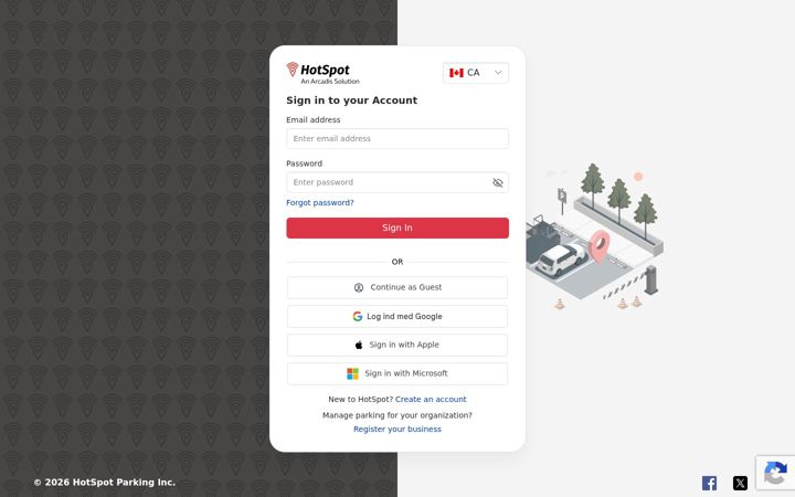Screenshot of hotspotparking.com