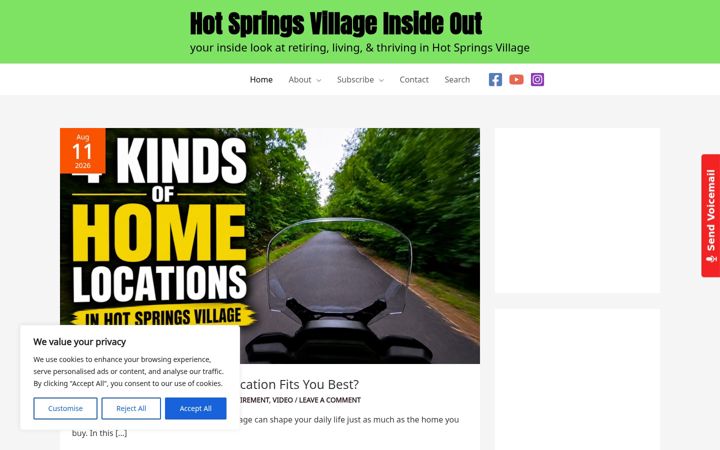 Screenshot of hotspringsvillageinsideout.com
