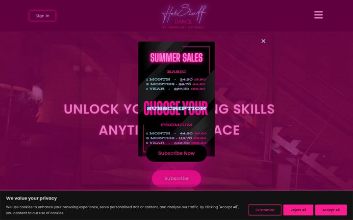 Screenshot of hotstuffdance.com