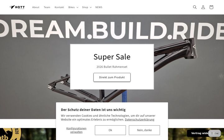 Screenshot of hottcycles.com