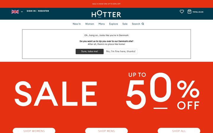 Screenshot of hotter.com