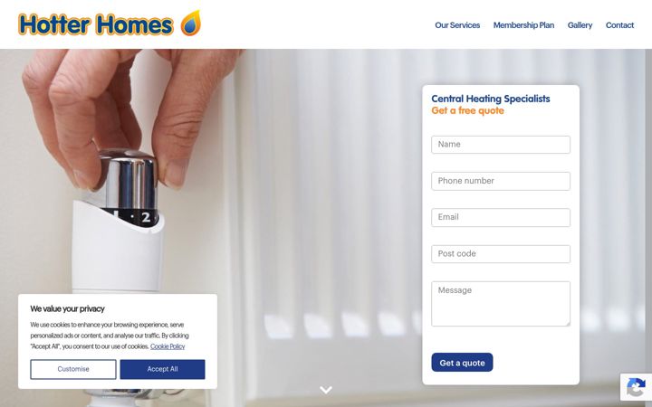 Screenshot of hotterhomes.co.uk