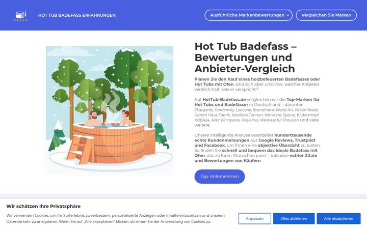 Screenshot of hottub-badefass.de