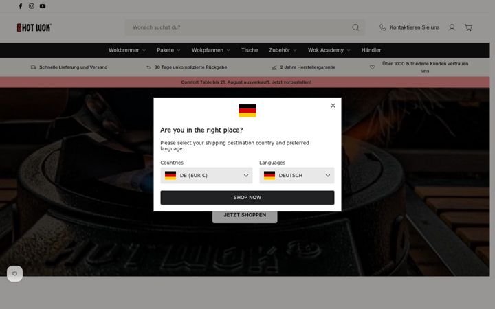 Screenshot of hotwokstore.de
