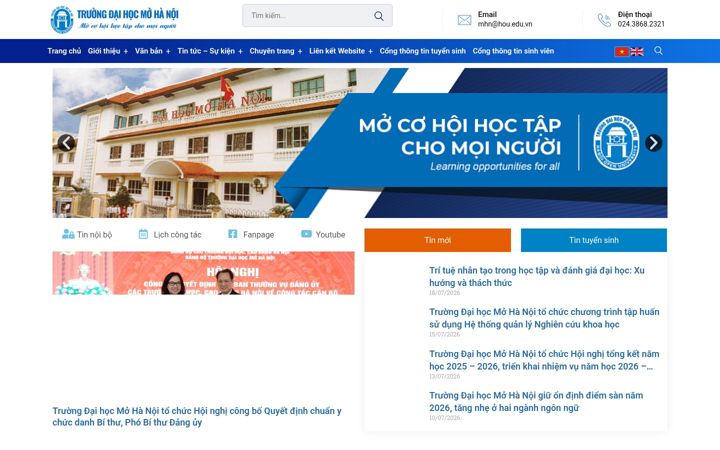 Screenshot of hou.edu.vn