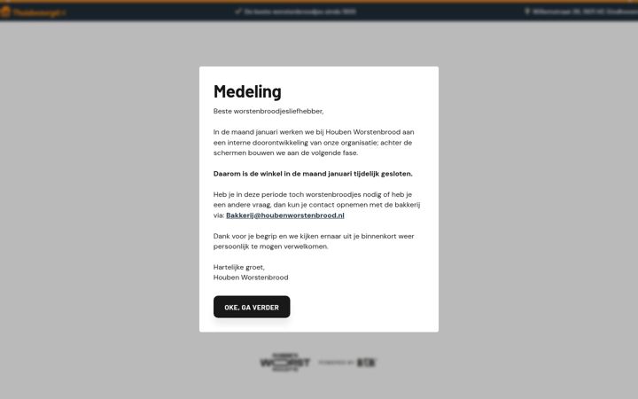 Screenshot of houbenworstenbrood.nl