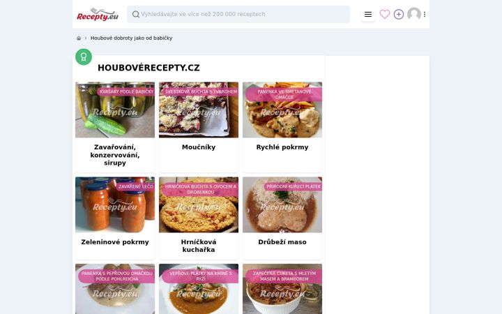 Screenshot of houboverecepty.cz