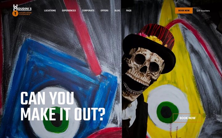 Screenshot of houdinisescape.co.uk