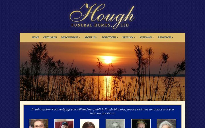 Screenshot of houghfuneralhome.com