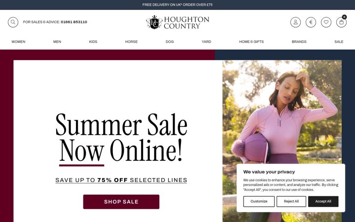 Screenshot of houghtoncountry.co.uk