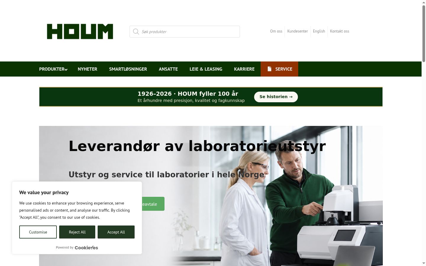 Ekrānuzņēmums ar piekrišanas baneri, kas tika rādīts pirms jebkādas mijiedarbības