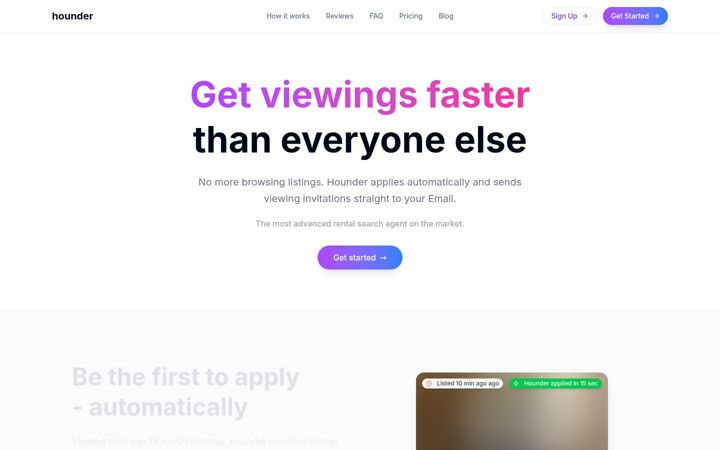 Screenshot of hounder.nl