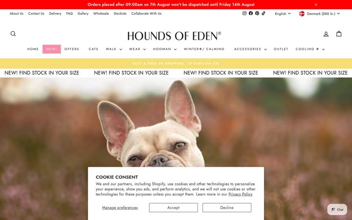 Screenshot of houndsofeden.co.uk