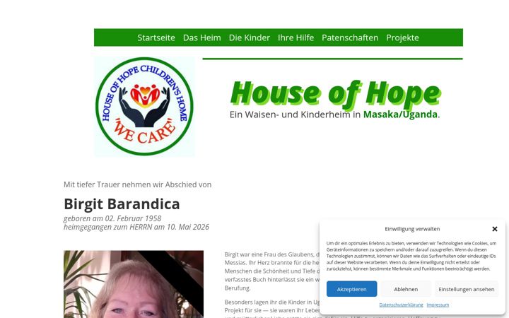 Screenshot of house-of-hope-uganda.com