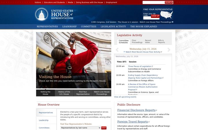 Screenshot von house.gov