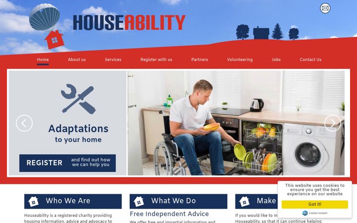 Screenshot of houseability.org.uk