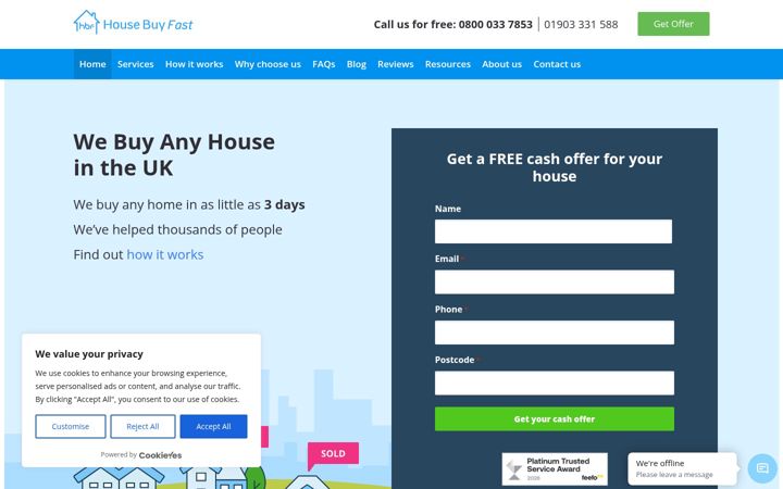 Screenshot of housebuyfast.co.uk