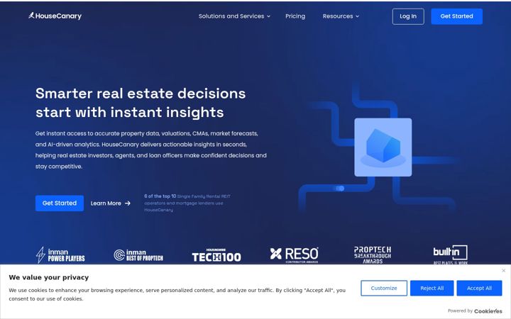Screenshot of housecanary.com