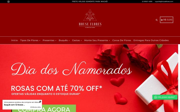 Screenshot of houseflores.com.br