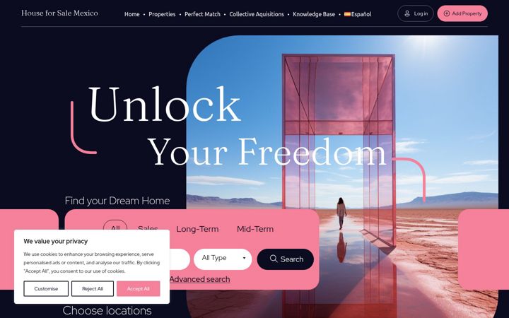 Screenshot of houseforsalemexico.com