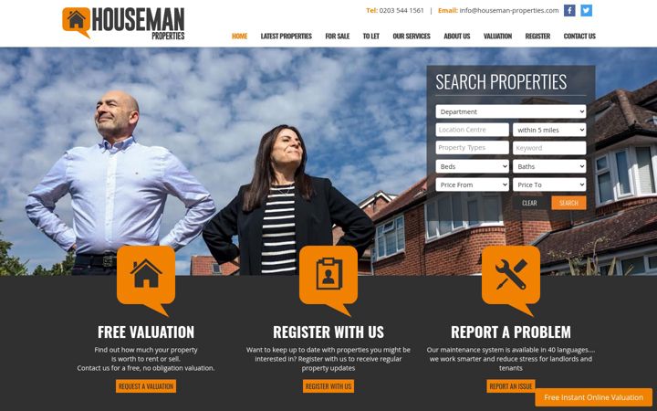 Screenshot of houseman-properties.com