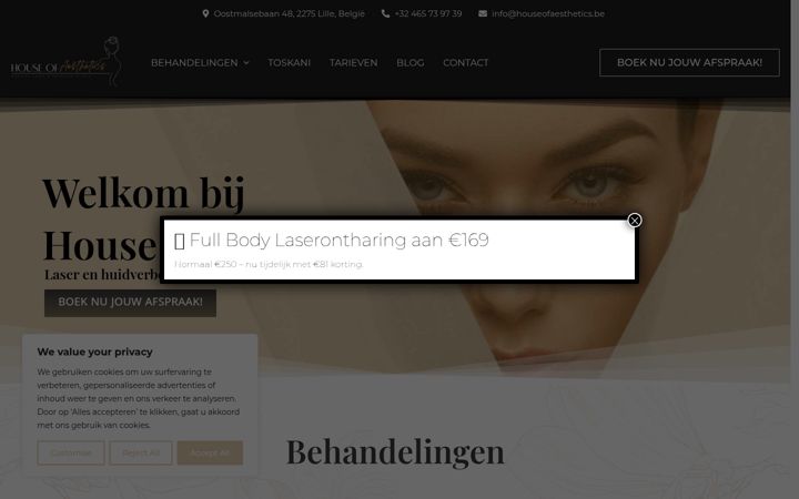 Screenshot of houseofaesthetics.be