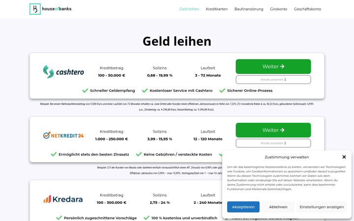 Screenshot of houseofbanks.de