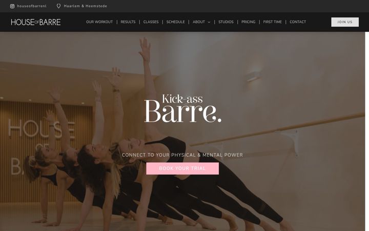 Screenshot stránky houseofbarre.nl
