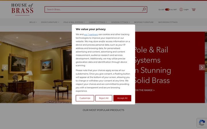 Screenshot of houseofbrass.co.uk