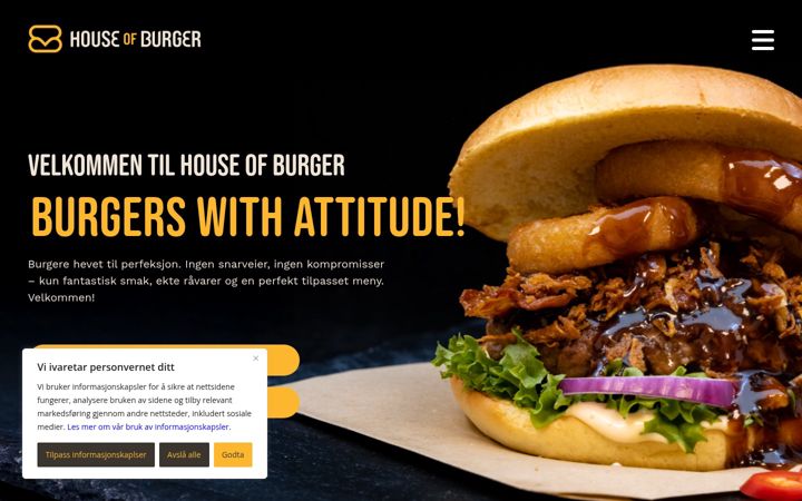 Screenshot of houseofburger.no