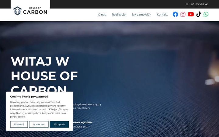 Screenshot of houseofcarbon.com.pl